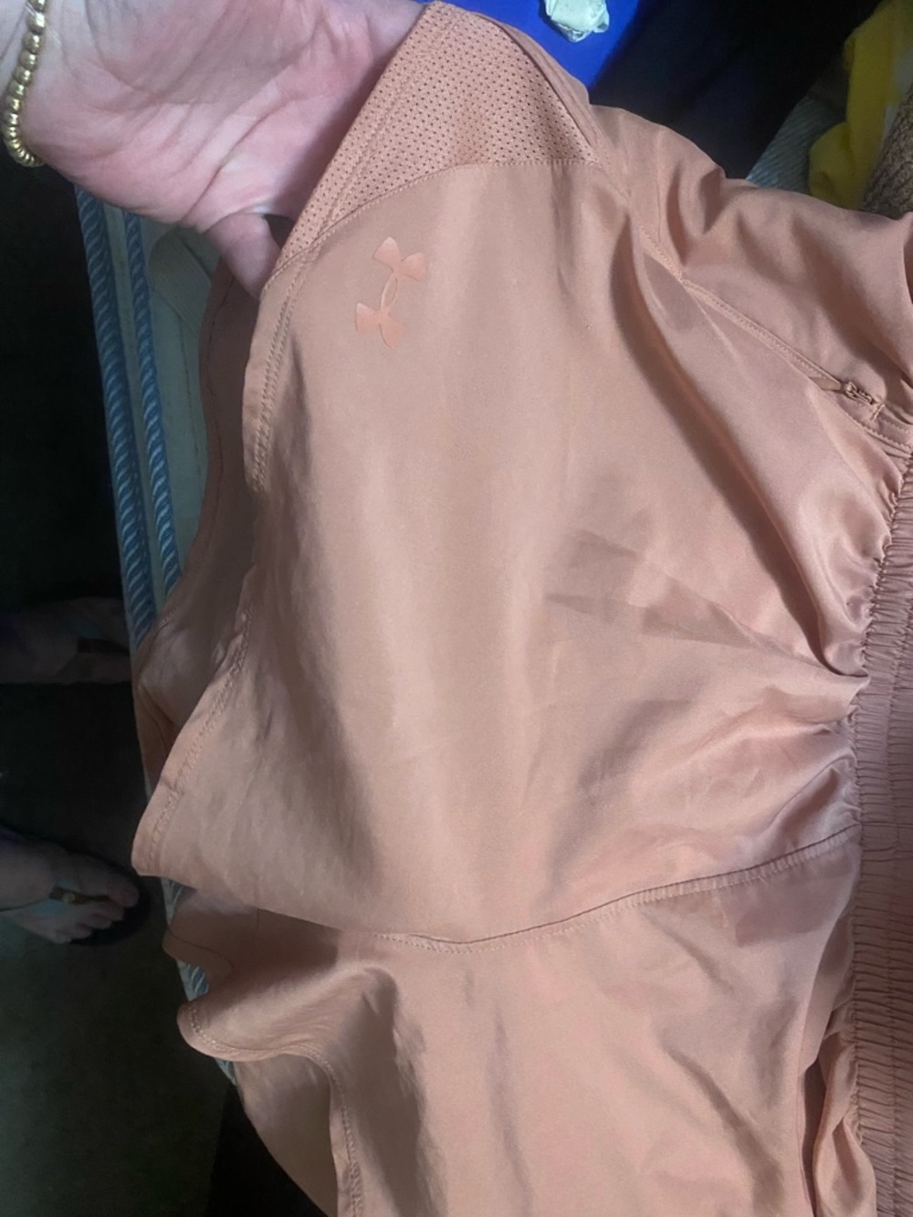 Under Armour Peach-Orange Athletic Shorts with Elastic Waist